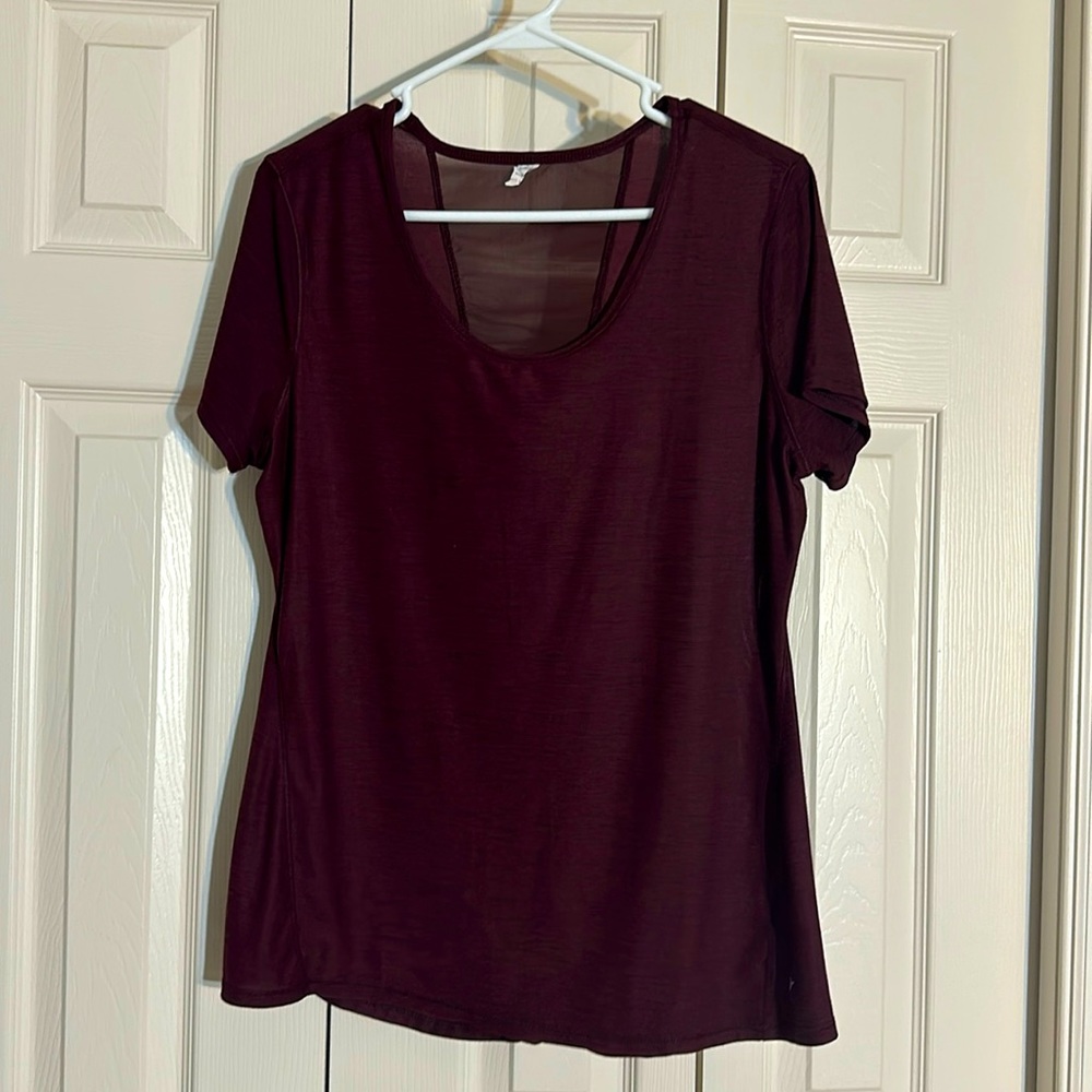 Maroon workout/ active wear t-shirt